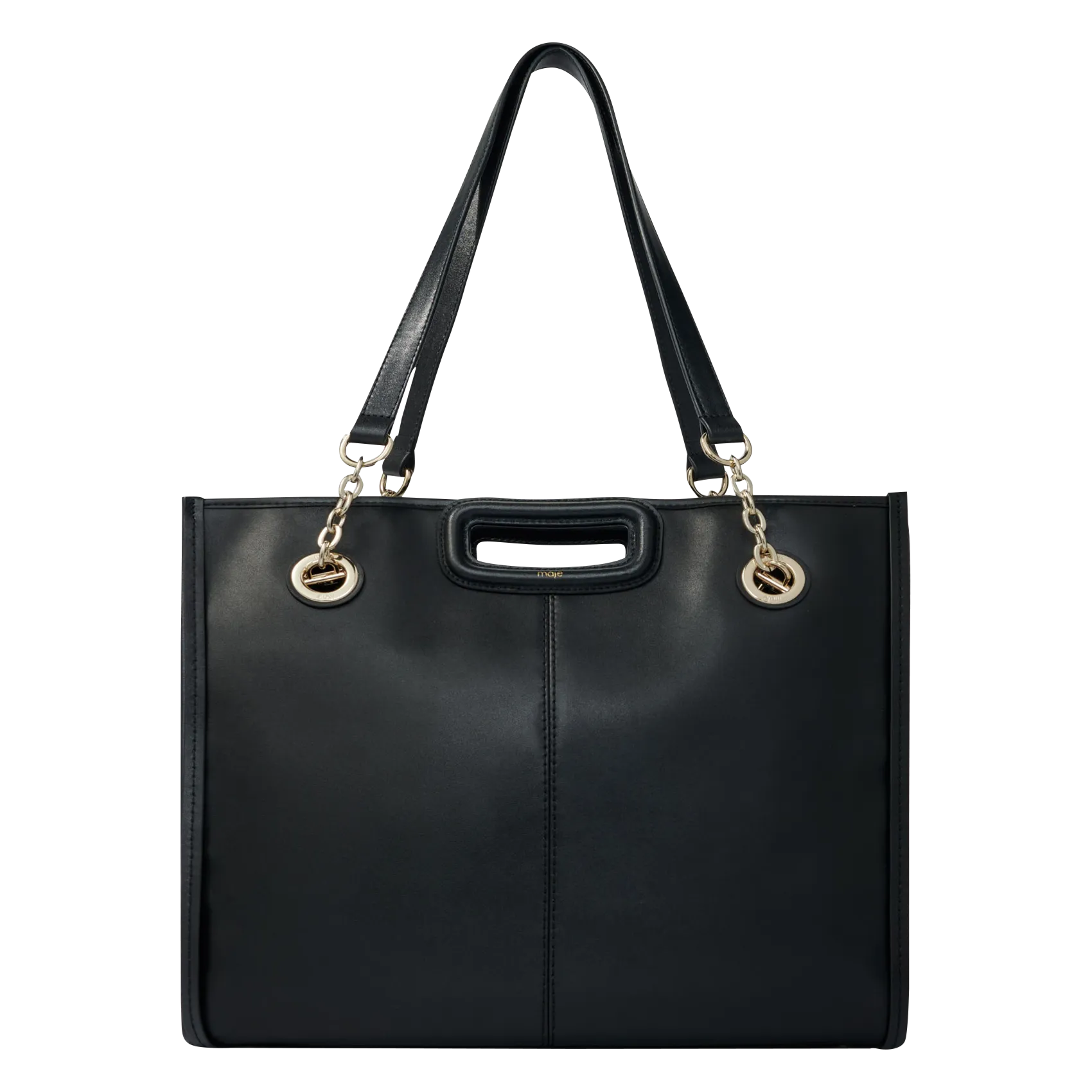 MAJE  Sac cabas en cuir lisse m cabas - Noir