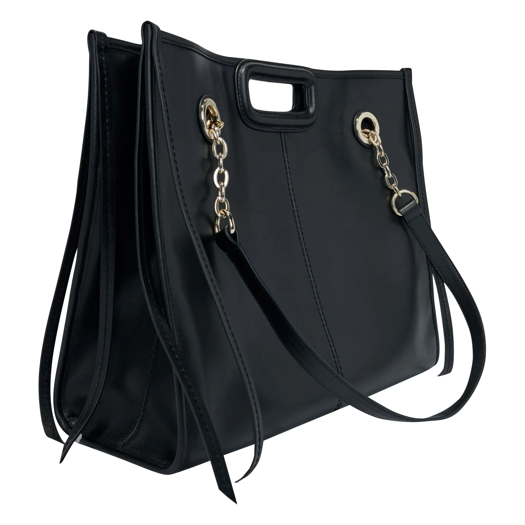 MAJE  Sac cabas en cuir lisse m cabas - Noir