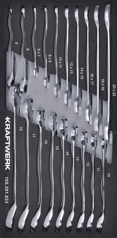 Module de clés mixtes à cliquet et clés à molette -19 pcs Basic Line Kraftwerk 105.301.033